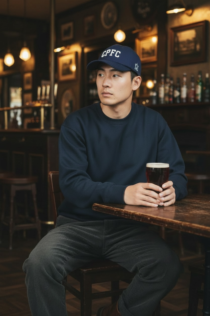 CPFC Navy Wool Low Crown - Leather Strap/Buckle