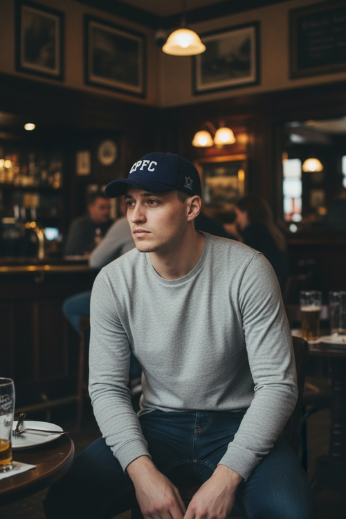 CPFC Navy Wool Low Crown - Leather Strap/Buckle