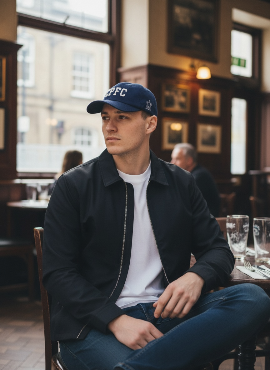 CPFC Navy Wool Low Crown - Leather Strap/Buckle